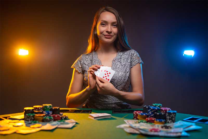 Woman Dealer in casino