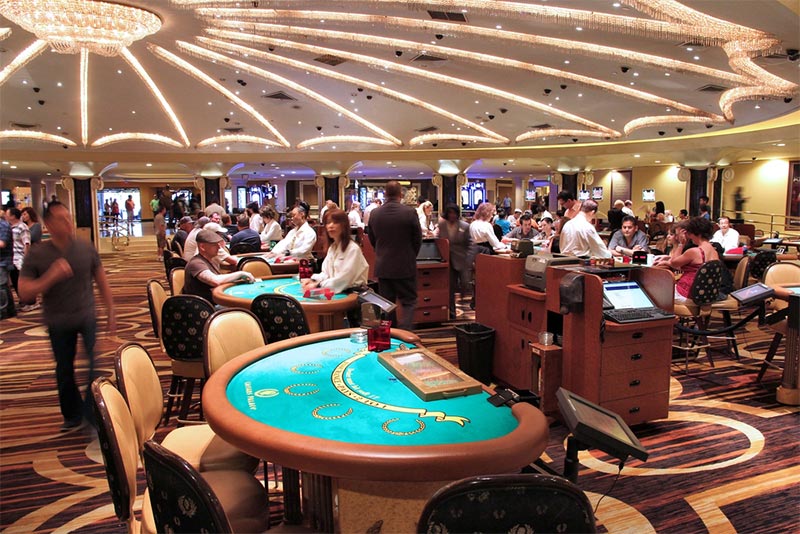 Blackjack table at casino