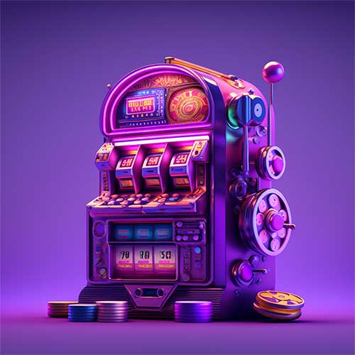 slot machine with chips, slot machine with lights