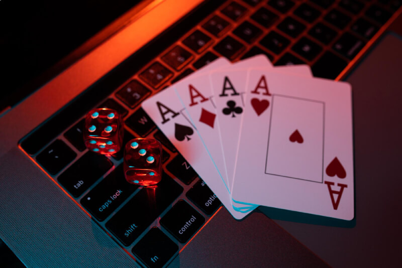 Cards On A Laptop