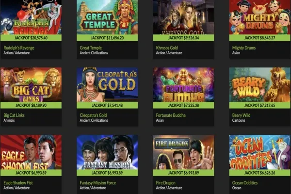 raging bull casino offers jackpot games like Great temple, mighty drums, ocean oddities, beary wild, etc.