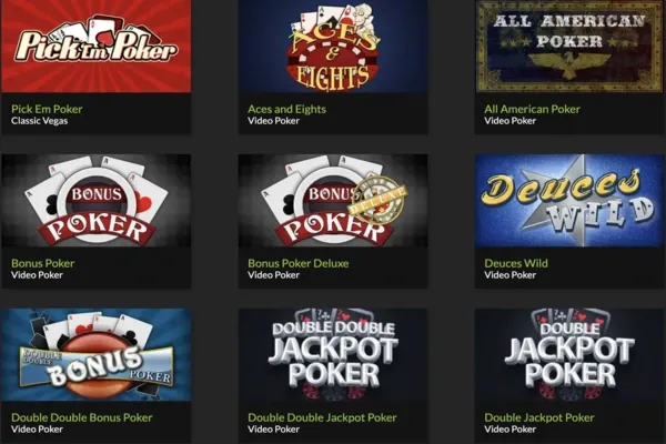 vegasfreedom's review of raging bull casino video poker games like aces & eights, all american poker, Deuces wild, etc.