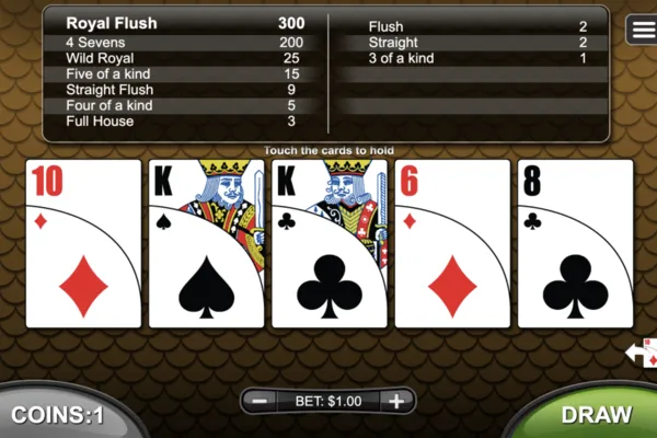 Royale Ace Casino video poker game 7s wild review by vegasfreedom