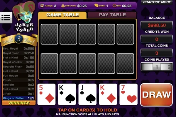 Slots.lv casino video poker joker poker game review by vegasfreedom